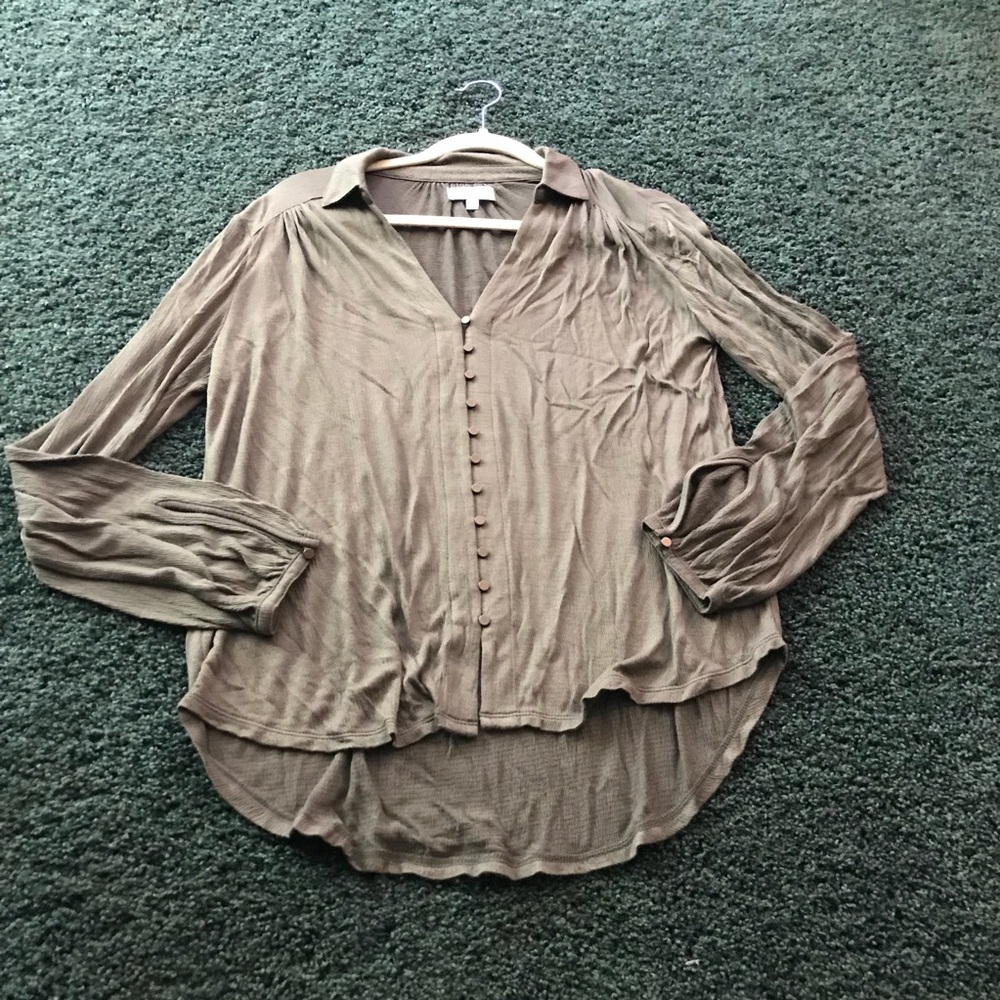 NWOT lucky brand olive blouse